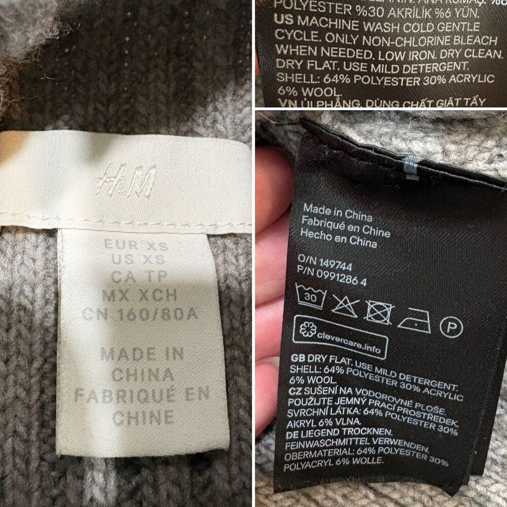 H&M Gray Ribbed Cropped Mock Neck Sweater Size XS - Picture 5 of 8